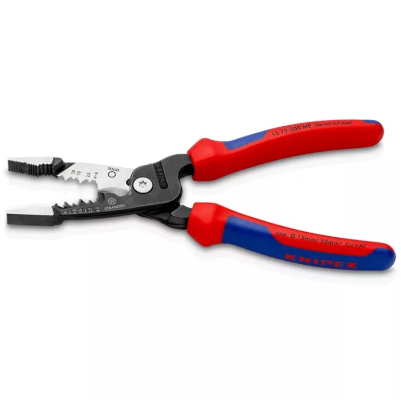 Knipex 13 72 200 ME pinza spellafili nero, blu, rosso, acciaio inox