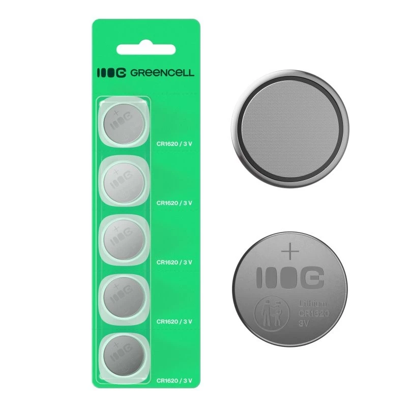 Pila a bottone Green Cell 5x CR1620