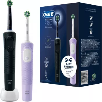 Oral-B Vitality Pro D103 Duo, spazzolino elettrico nero/lilla, Black/Lilac Violet, incl. 2. manico