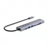 Hub USB-C Unitek H1124AGY01 con 100W PD, HDMI 2.0, 2x USB‑A, 2x USB‑C, lettore schede SD/microSD — alluminio
