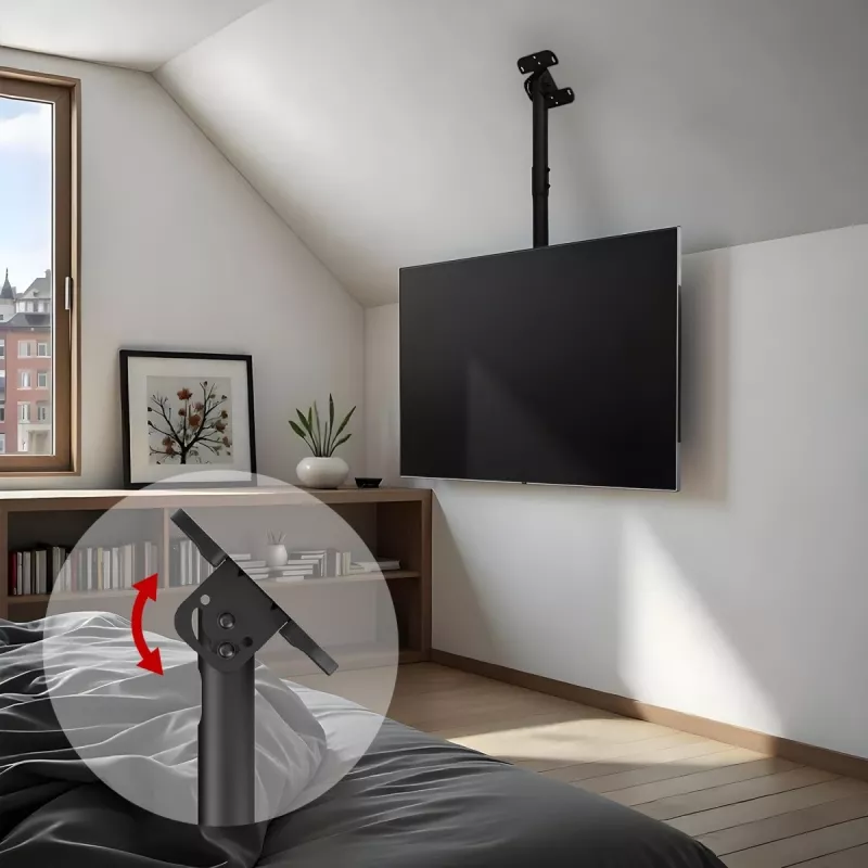Supporto TV da soffitto MACLEAN MC-112B, portata max. 60 kg, inclinabile e orientabile