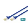 Cavo patch DIGITUS CAT 6A S/FTP DK-1644-A-010-B-10, 1 m, blu, 10 pz.