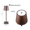 Lampada da tavolo ricaricabile Beper P201UTP103, interruttore touch, 2 W