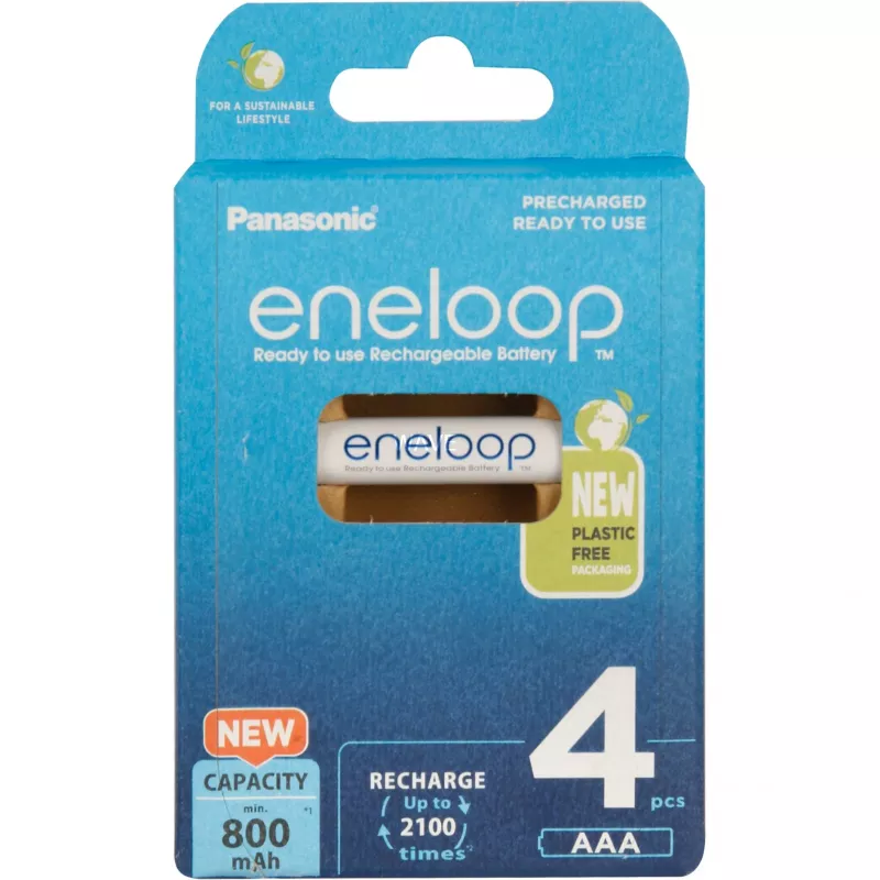Batterie ricaricabili PANASONIC ENELOOP AAA 800 mAh 4 pezzi (BK-4MCDE/4CP)