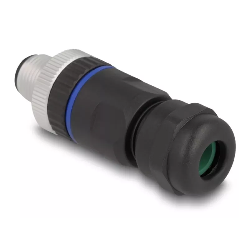 Connettore M12 DeLOCK codifica A 8 poli connettore maschio connessione a vite