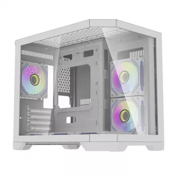 Darflash FT418 case per computer + 6 ventole aRGB (bianco)