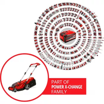 Tosaerba a batteria professionale RASARRO 36/38, 36 Volt (2x18 V) (rosso/nero, 2 batterie agli ioni di litio 4,0 Ah)