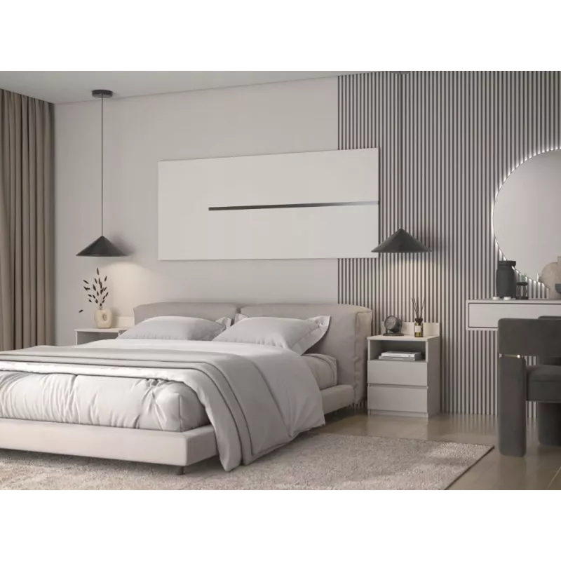 Comodino Top e shop Malwa con 2 cassetti, 40×32×59 cm, finitura cashmere