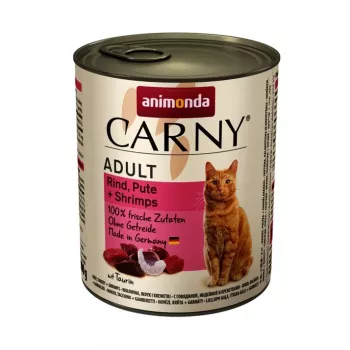 Cibo umido per gatti animonda Carny lattina 800 g — Adult, Tacchino e Manzo, proteine 11,5%, umidità 79%