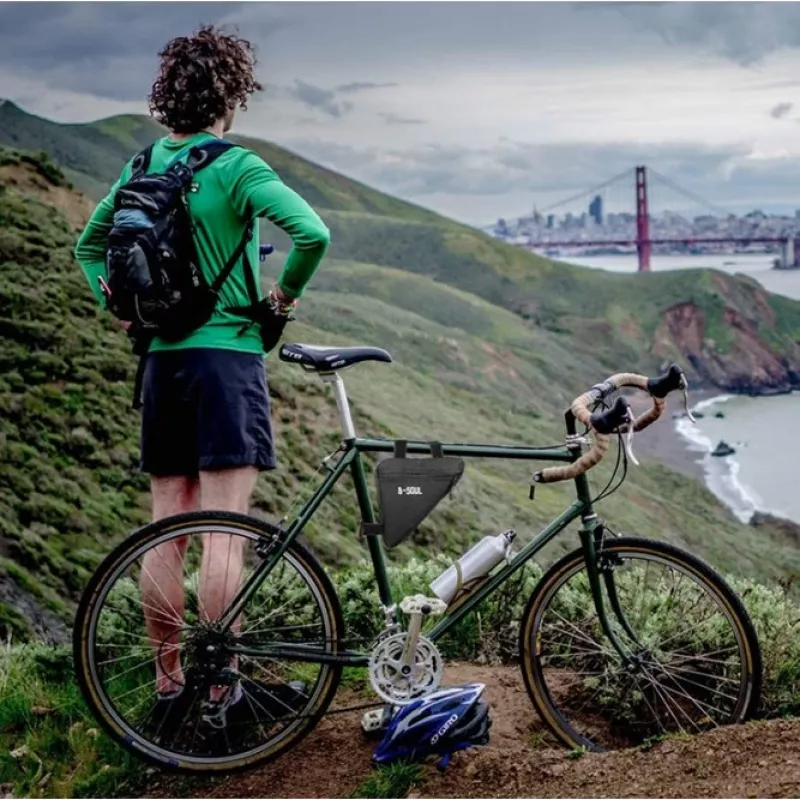 Extralink borsa da telaio per bici, borsa da tubo obliquo borsa per bici