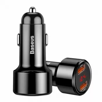 Caricabatterie USB da auto Baseus CCMLC20A-01 — per smartphone, ingresso 12–24 V, uscita fino a 20 V, nero