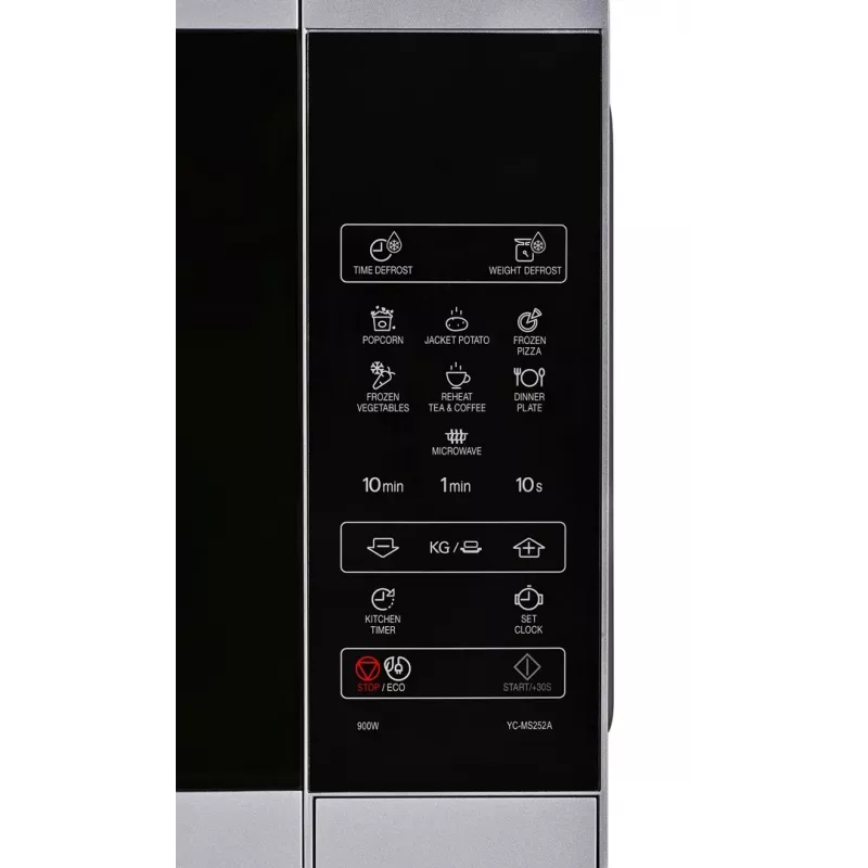 Microonde Sharp YC-MS252AE-S, da appoggio, 900 W, 25 L, 11 livelli di potenza, comandi touch, argento