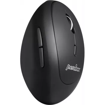 Perixx PERIMICE-819, mouse verticale ergonomico, clic silenzioso, multi-device, nero (PERIMICE-819)