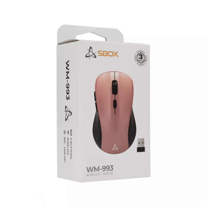 Mouse wireless SBOX WM-993 rosa USB Type-A