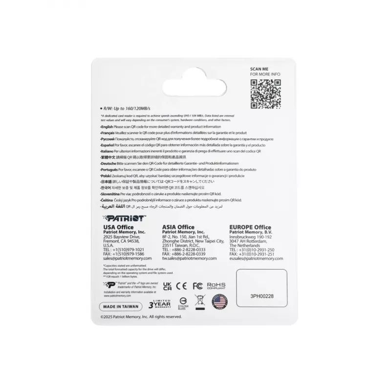 Patriot Memory EP DDR200 scheda di memoria 1TB MicroSDXC 160/120 MB/s (PEF1TEP33MCX)