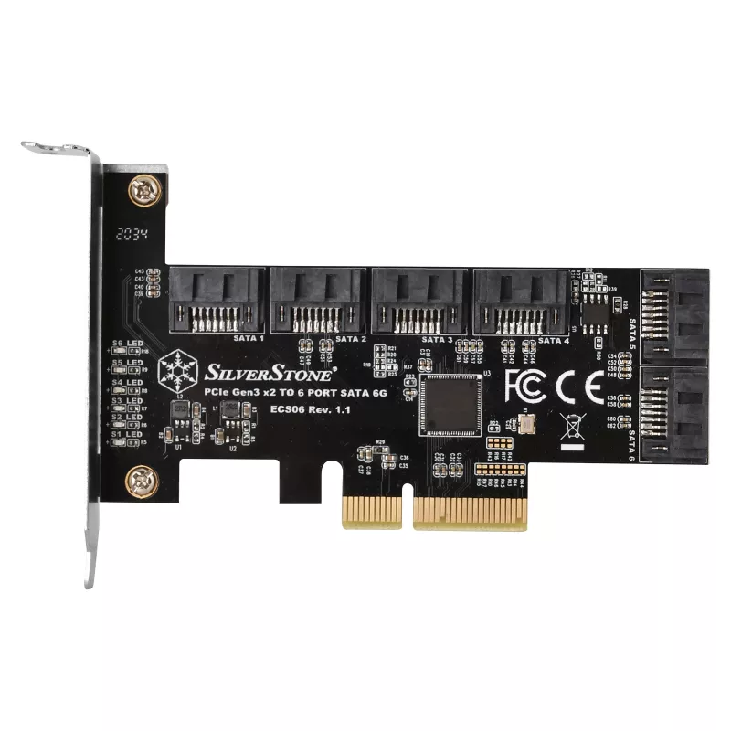 Controller Serial ATA SILVERSTONE SST-ECS06 — scheda PCIe con 6 porte SATA