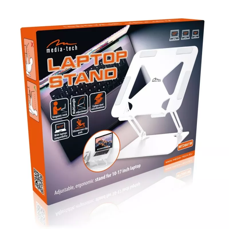Supporto per laptop MEDIA-TECH – Supporto per laptop MT2661W (bianco)