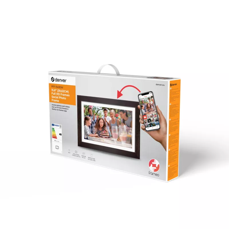 Denver PFF-1543DW cornice digitale marrone 39,6 cm (15,6 pollici) touchscreen Wi-Fi