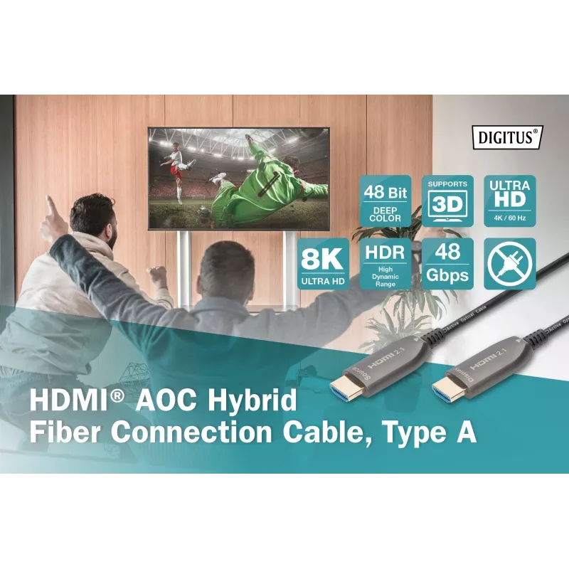 Cavo in fibra ottica ibrida HDMI AOC Digitus AK-330126-300-S