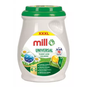 MILL PROFESSIONAL capsule lavaggio universali 3 camere, 70 pz.
