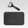 Set blocco coltelli e posate Maestro MR-1413 – nero, 8 pezzi, lame in acciaio inox con supporto, portarotolo