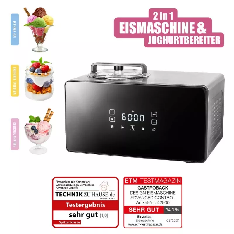 Gelatiera tradizionale Gastroback Design Advanced Control 1,5 L 150 W nero Satin steel