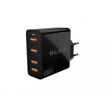 Caricabatterie da parete BLOW 4×USB-C PD 100W GaN, 4 porte, PD 3.0, PPS, ingresso 200–240V