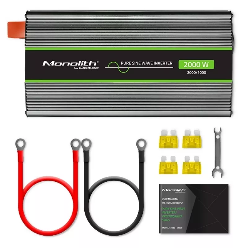 Inverter per auto Qoltec Monolith 2000 W nero 24 V