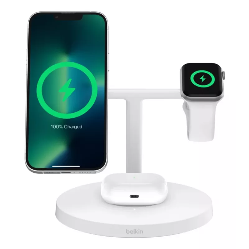 Belkin BoostCharge Pro cuffie, smartphone, smartwatch bianco USB ricarica wireless ricarica rapida per interni