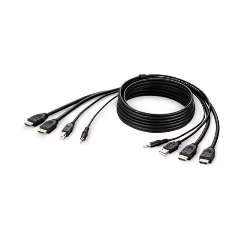 Cavo combo Belkin Secure KVM - cavo video / USB / audio - conforme TAA - USB, mini jack, HDMI (M)