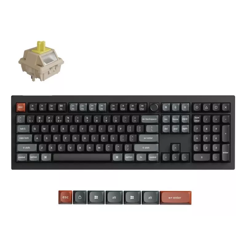 Tastiera meccanica Keychron V6 Ultra 8K – Full-Size 100% QWERTY, Bluetooth, RGB, nero