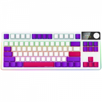 LORGAR KBP70TKLW, tastiera da gaming meccanica TKL wireless Pro, bianco, layout EN