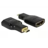 DeLOCK 65664 adattatore HDMI High Speed con Ethernet, da HDMI Micro-D maschio a HDMI-A femmina, 4K, nero