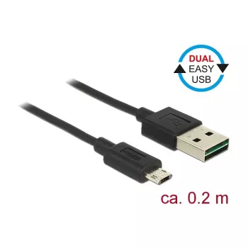 Cavo USB DeLOCK 84804 USB 2.0 0,2 m USB A Micro-USB B nero