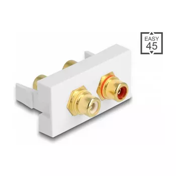 Presa DeLOCK Easy 45 2 x RCA bianco ABS