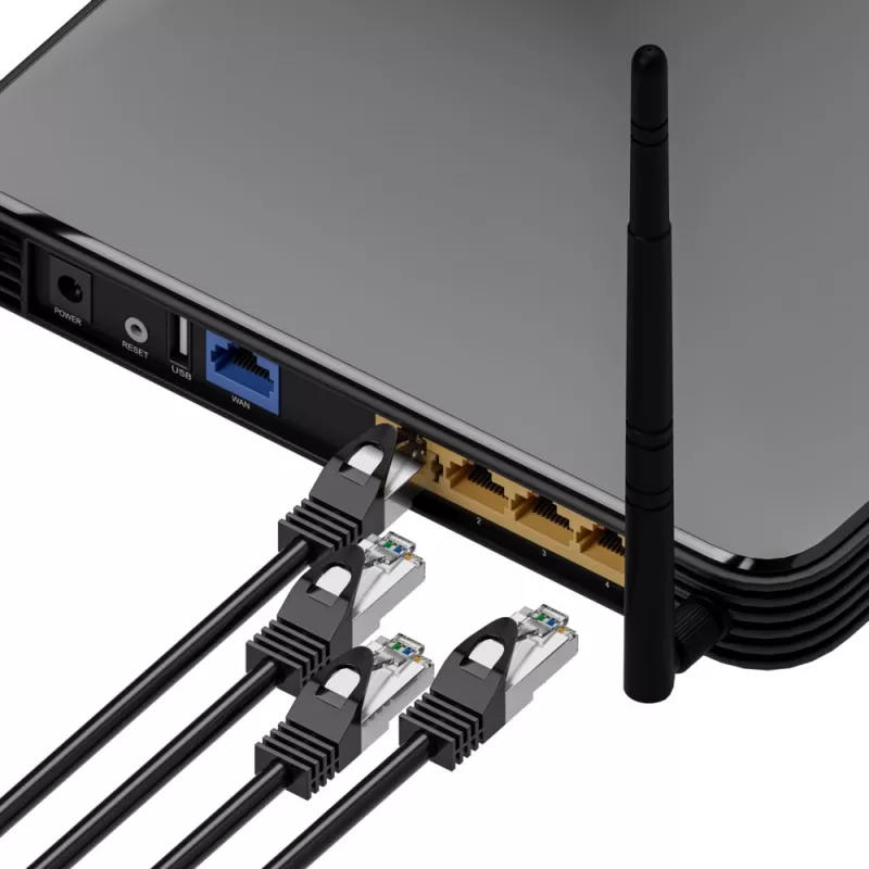 Cavo patch LAN Extralink Cat5e FTP 5 m, doppino in rame, RJ-45–RJ-45, nero