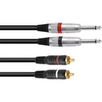 Cavo adattatore audio Omnitronic 1,0 m – 2×jack 3,5 mm su 2×cinch (modello 30225212)