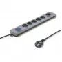 Protezione da sovratensione Qoltec 50166 grigio 6 prese AC 230V 3m