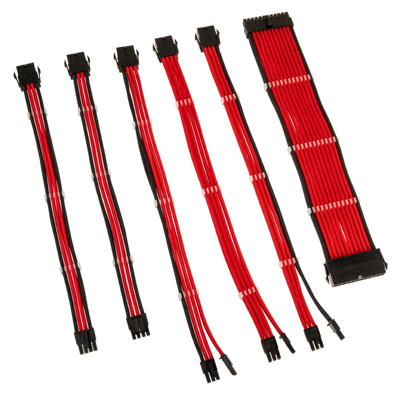 Kolink Core Adept COREADEPT-EK-RED kit di prolunghe cavi intrecciati, 6 cavi, rosso