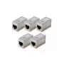 DIGITUS giunti modulari CAT 6, schermati, 5 pezzi, RJ-45, contatti dorati, argento