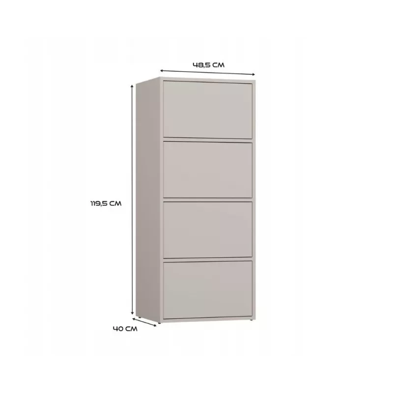 Comodino ALMA, colore cashmere