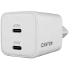 Caricabatterie Canyon CU45CC GaN 45 W 2xPD, bianco (CNS-CUW45CC)