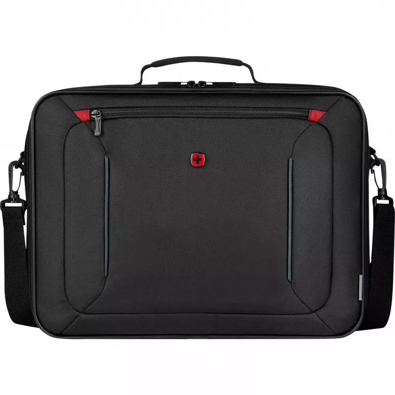 Borsa per laptop Wenger BQ 16 Clamshell — custodia nera idrorepellente per laptop da 16 pollici, custodia protettiva robusta