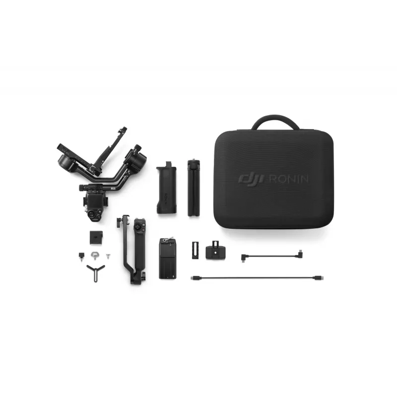 Stabilizzatore per camera a mano DJI RS 5 Combo — alluminio, batteria 30 h, 1,46 kg, nero