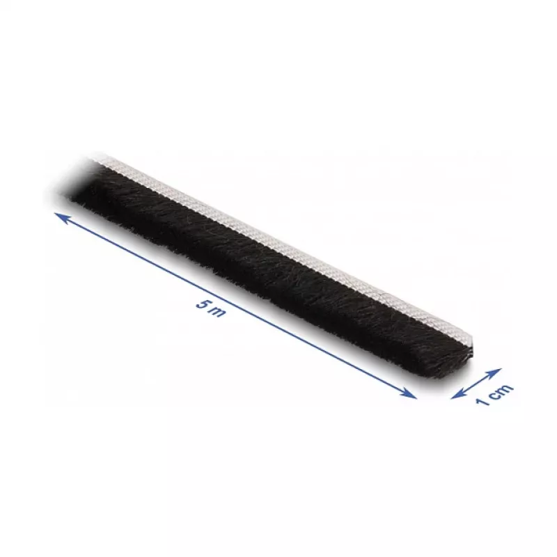 Barra a spazzole DeLOCK adesiva 10 mm lunghezza 5 m nero