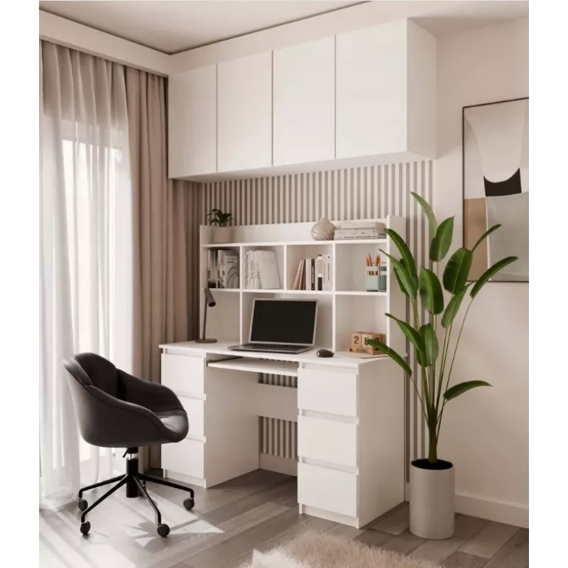 Set scrivania KUBA + elemento di estensione, bianco