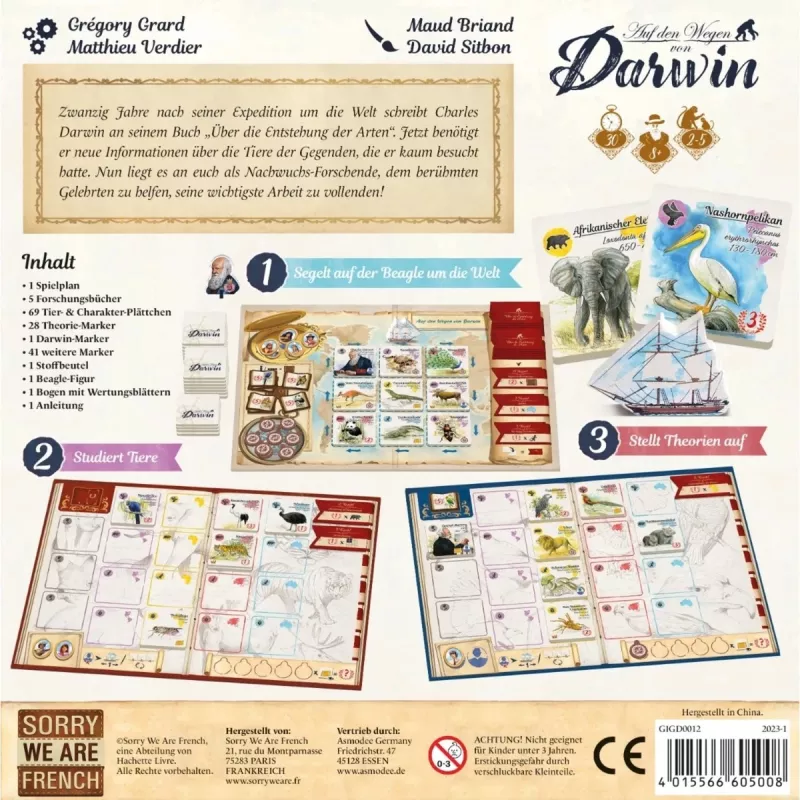 Sulle tracce di Darwin, gioco da tavolo