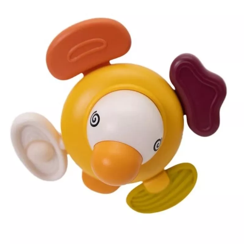 Anatra interattiva sensoriale in peluche Ascato 122946 — texture morbida, design colorato