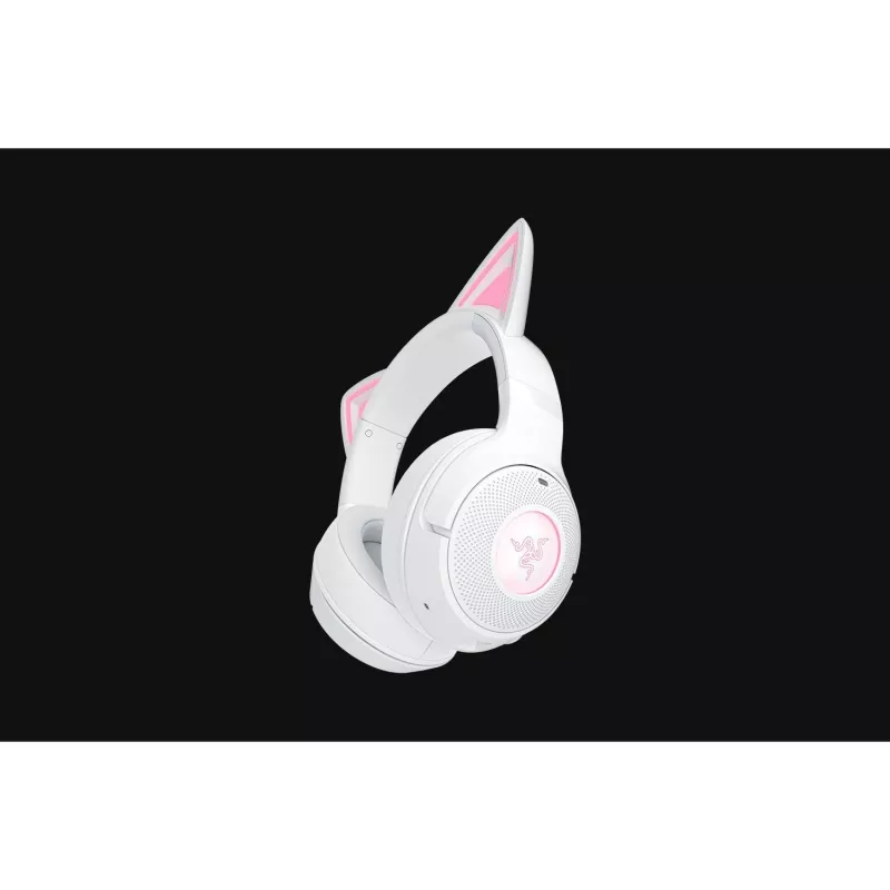 Cuffie da gaming wireless Razer Kraken Kitty V2 BT bianco con Bluetooth, THX Spatial Audio, illuminazione RGB