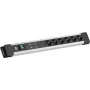 Ciabatta Bachmann CONNECTUS con 6x prese CEE7/3, 1x GVS, 1x interruttore, cavo 2,0 m, grigio